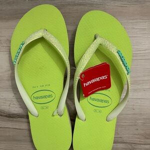 Havaianas Neon Green Flip Flops